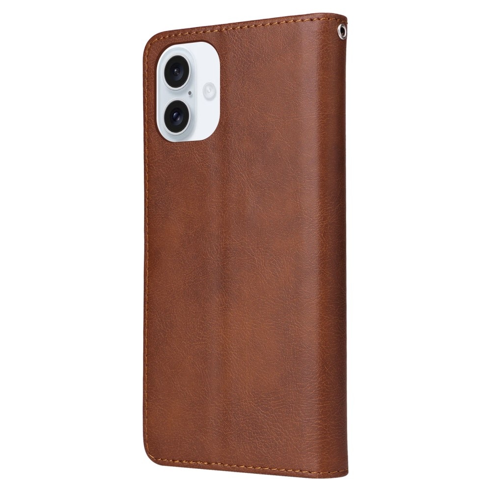 Étui magnétique iPhone 16, marron