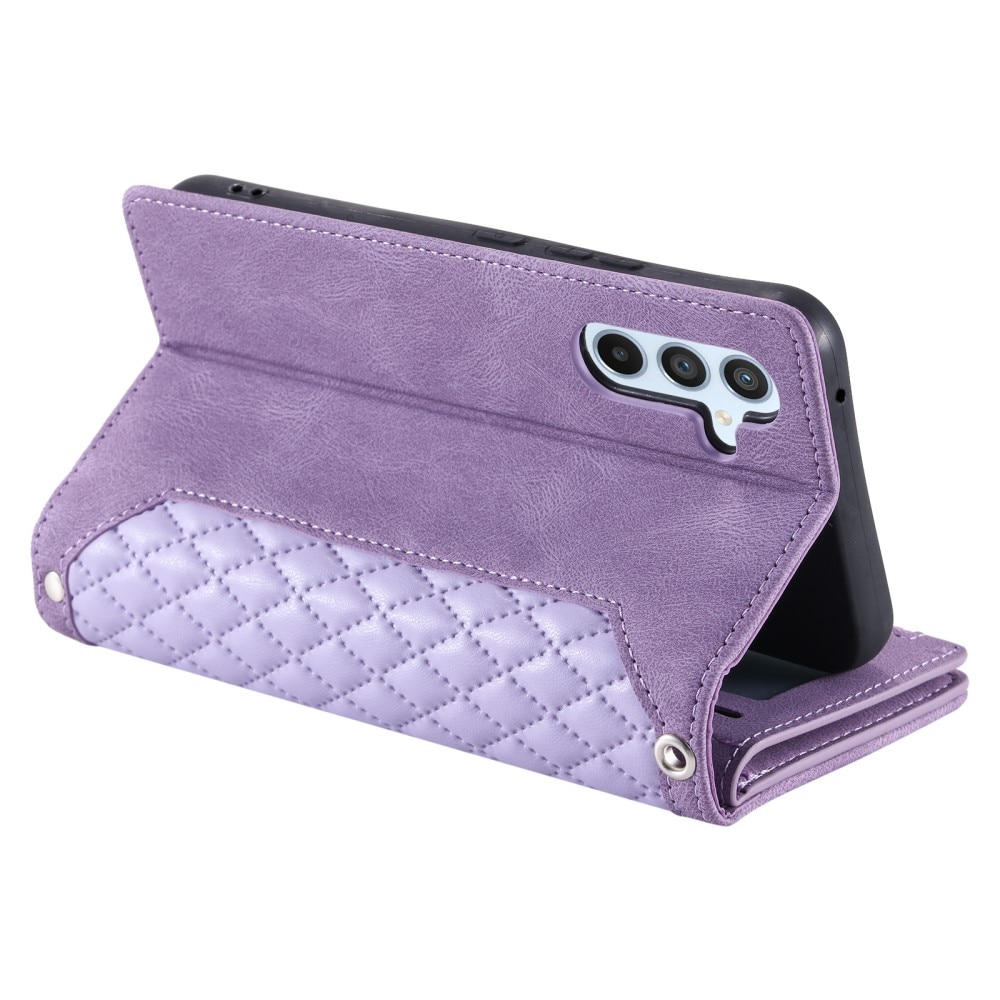 Étui portefeuille matelassée pour Samsung Galaxy S25, Violet