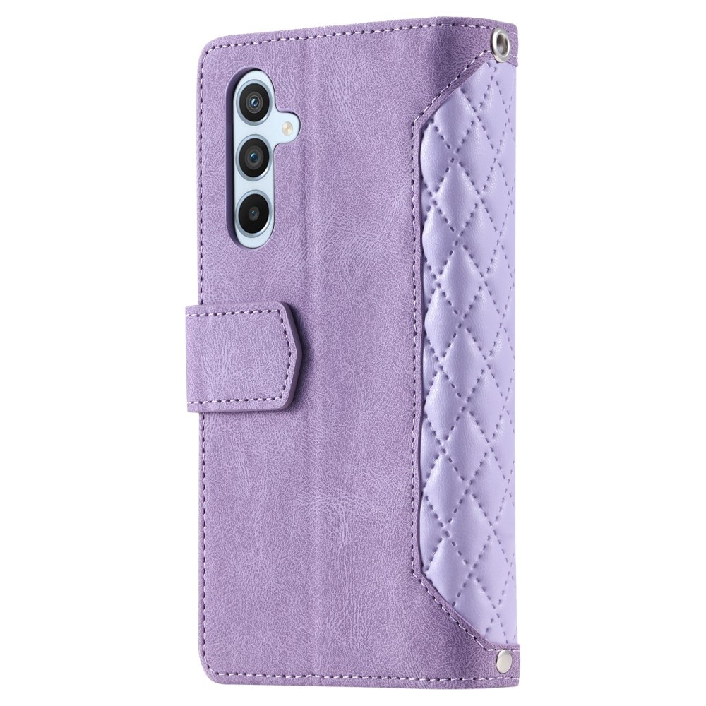 Étui portefeuille matelassée pour Samsung Galaxy S25, Violet