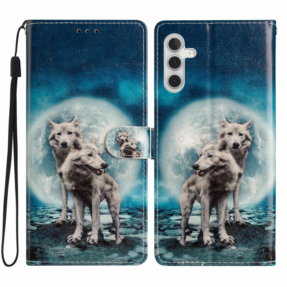 Coque portefeuille Samsung Galaxy S25, loups