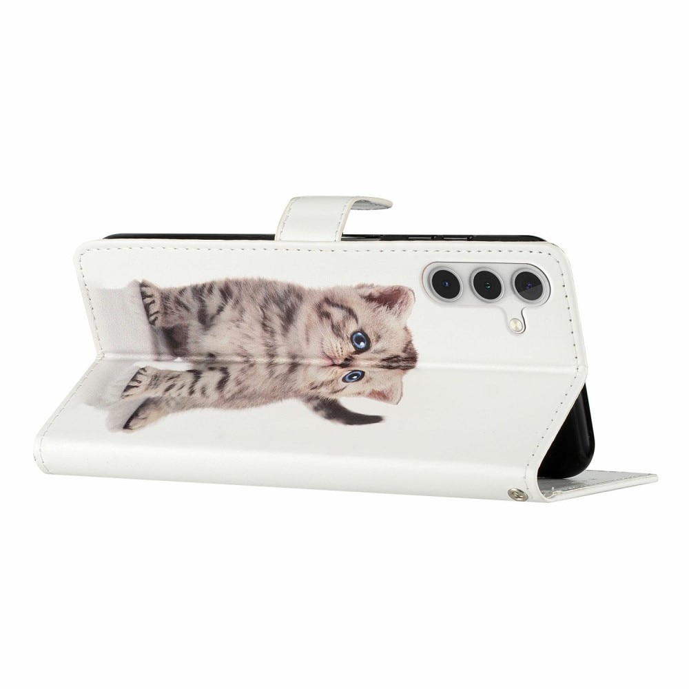 Coque portefeuille Samsung Galaxy S25, chaton