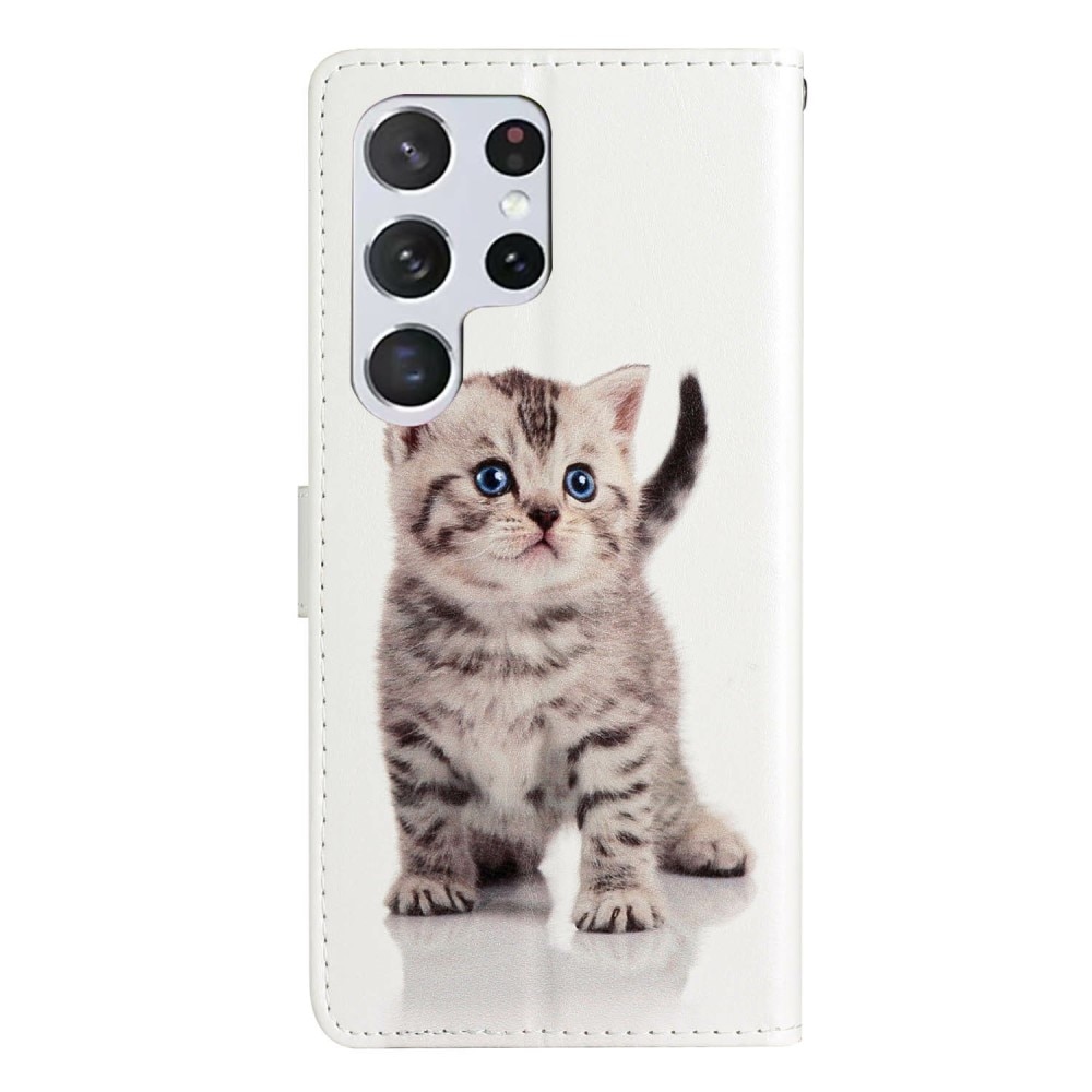 Coque portefeuille Samsung Galaxy S25 Ultra, chaton