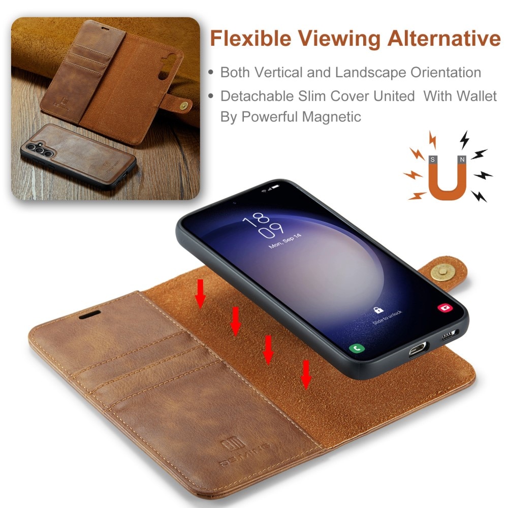 Étui portefeuille Magnet Wallet Samsung Galaxy A16, Cognac