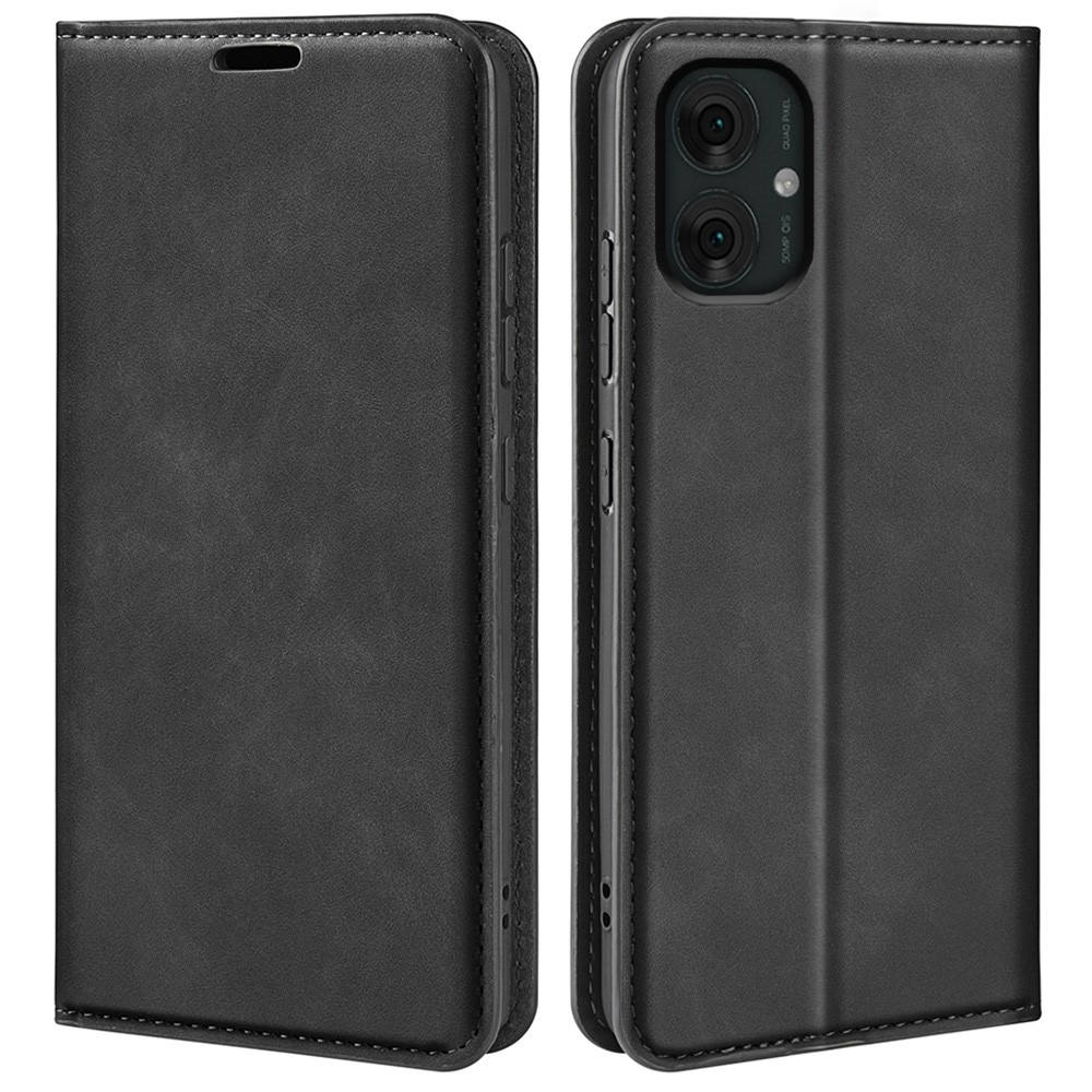 Coque portefeuille mince Motorola Moto G55, noir