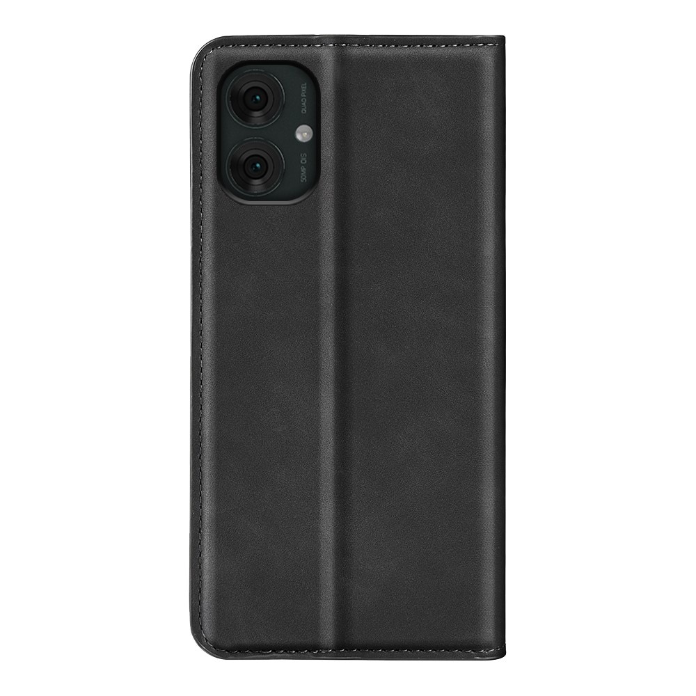 Coque portefeuille mince Motorola Moto G55, noir