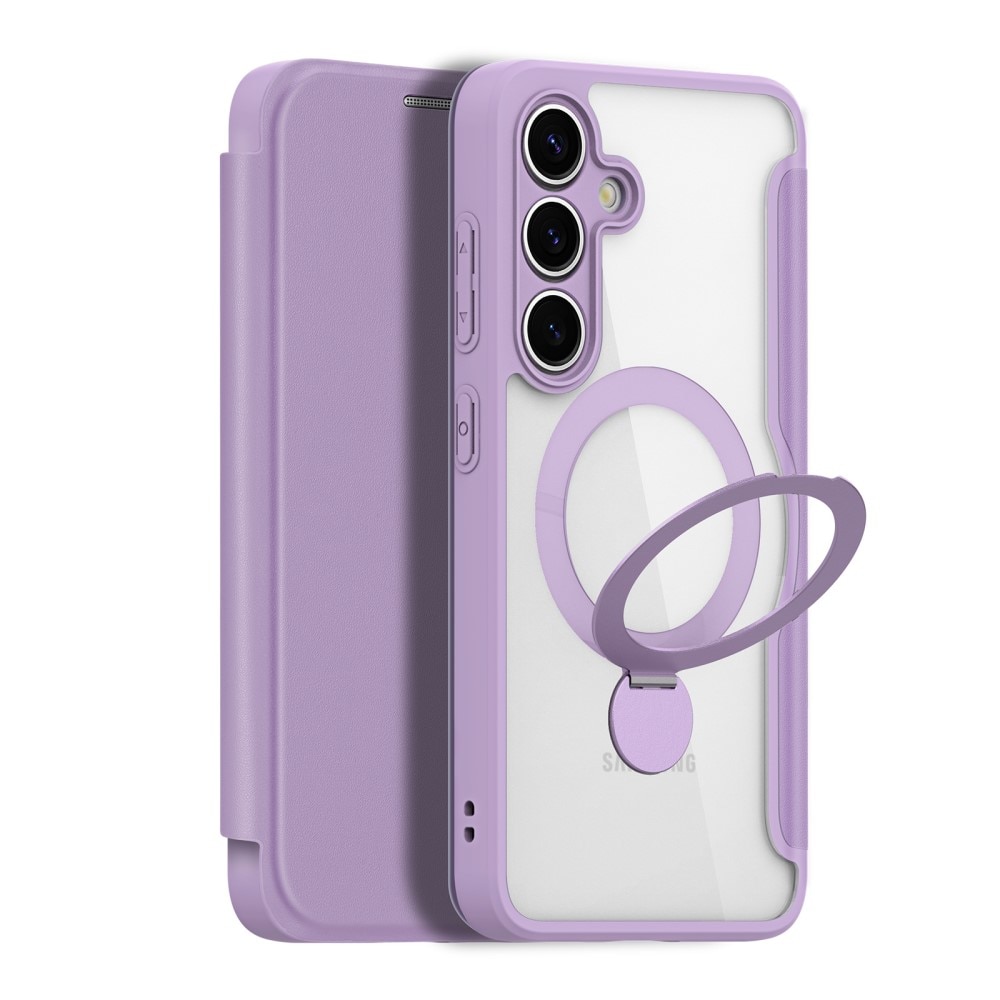 Étui portefeuille Skin X Pro MagSafe Samsung Galaxy S25, violet