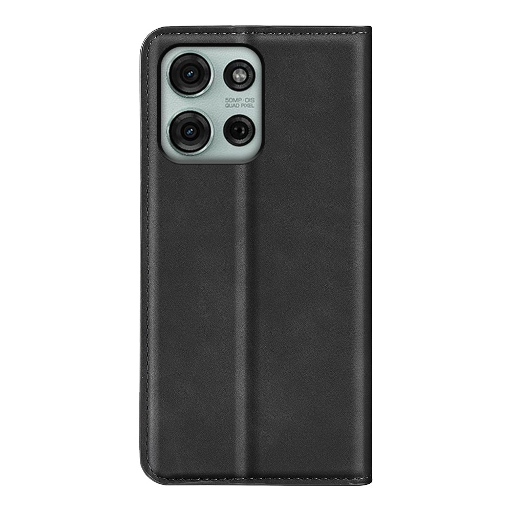 Coque portefeuille mince Motorola Moto G75, noir