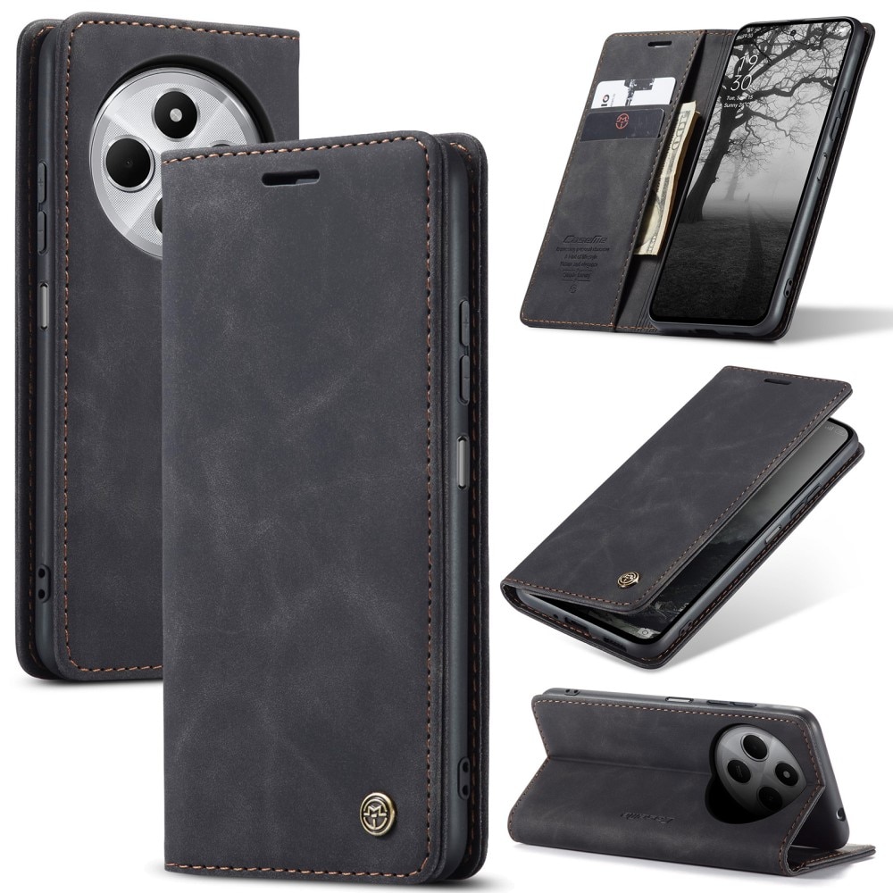 Étui portefeuille mince Xiaomi Redmi 14C, Noir