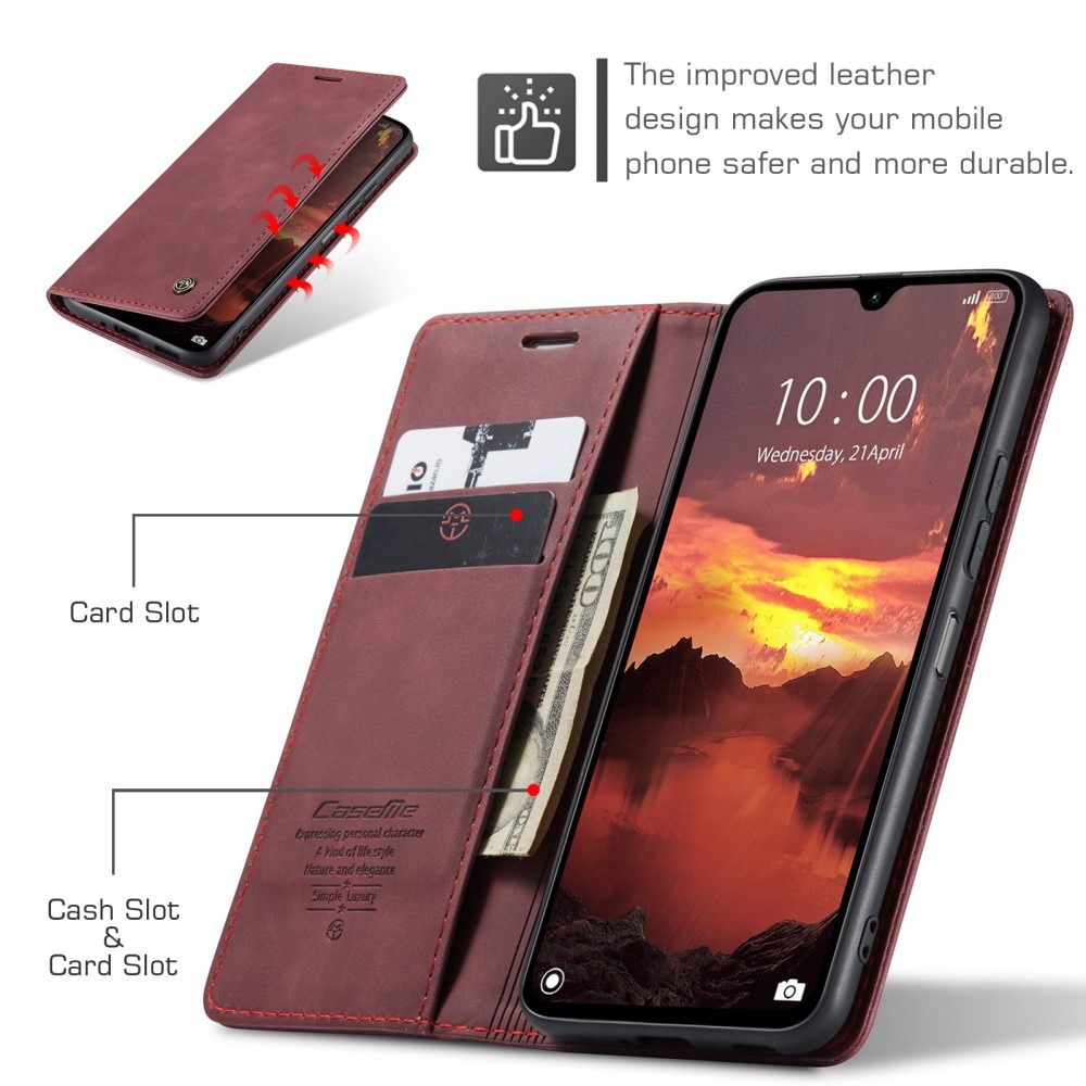 Étui portefeuille mince Xiaomi Redmi 14C, Rouge