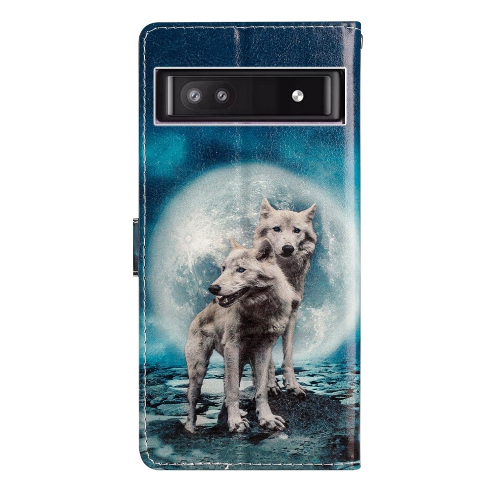 Coque portefeuille Google Pixel 9a, loups