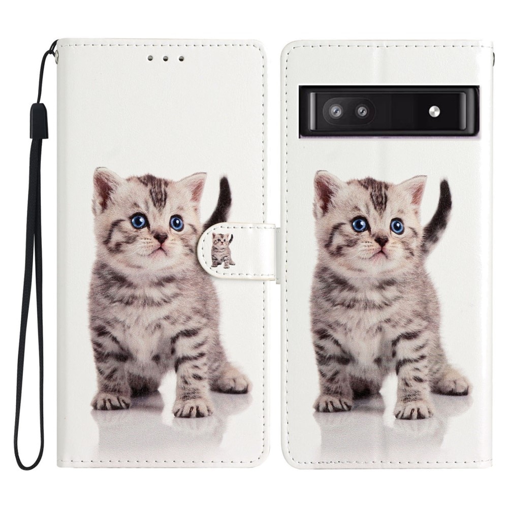 Coque portefeuille Google Pixel 9a, chaton