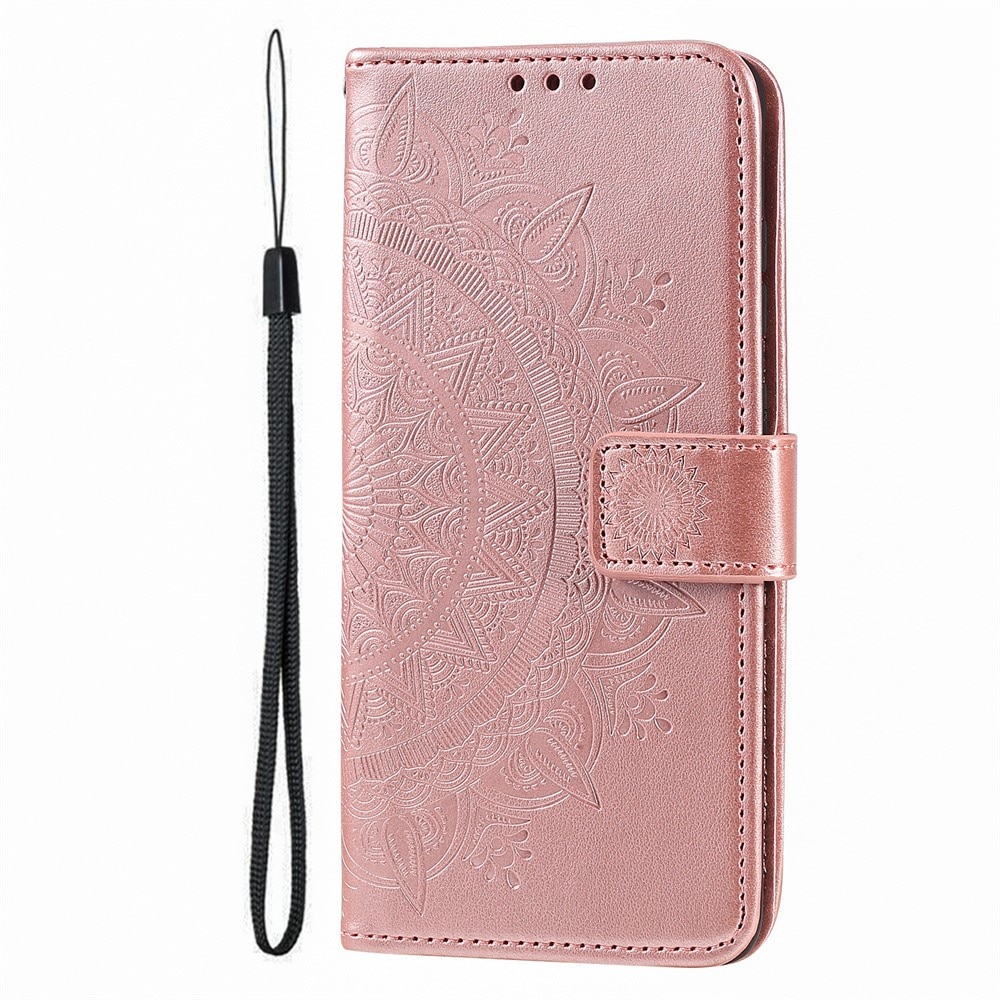 Étui en cuir Mandala Google Pixel 9a, Or rose