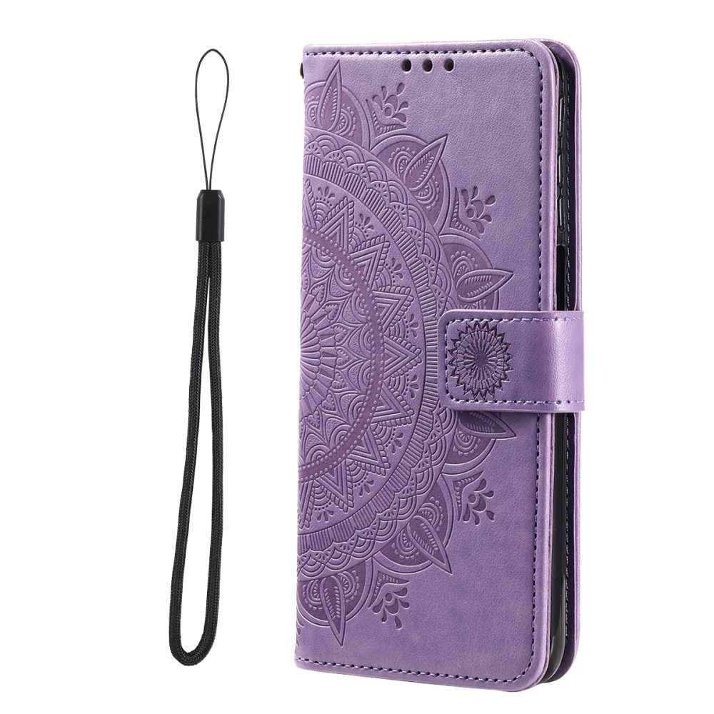 Étui en cuir Mandala Google Pixel 9a, Violet