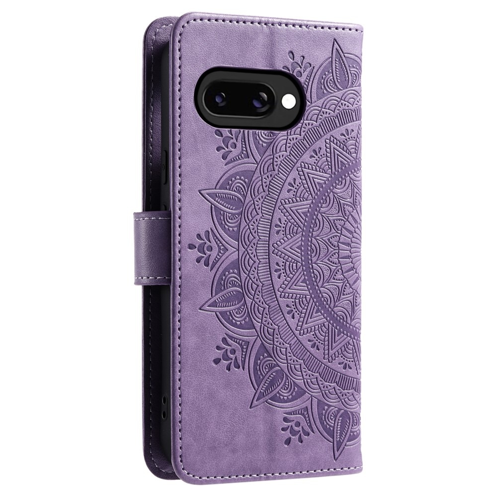 Étui en cuir Mandala Google Pixel 9a, Violet