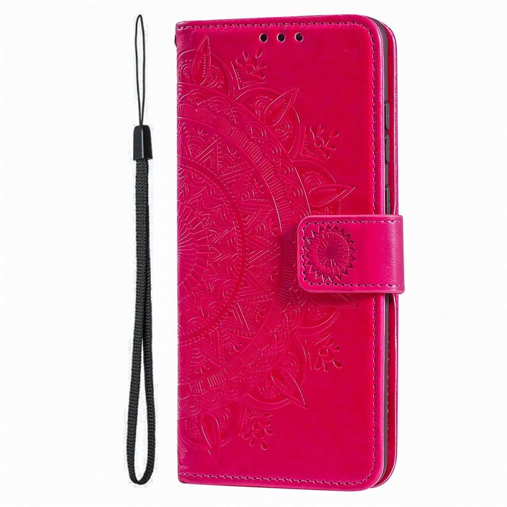 Étui en cuir Mandala Google Pixel 9a, Cerise