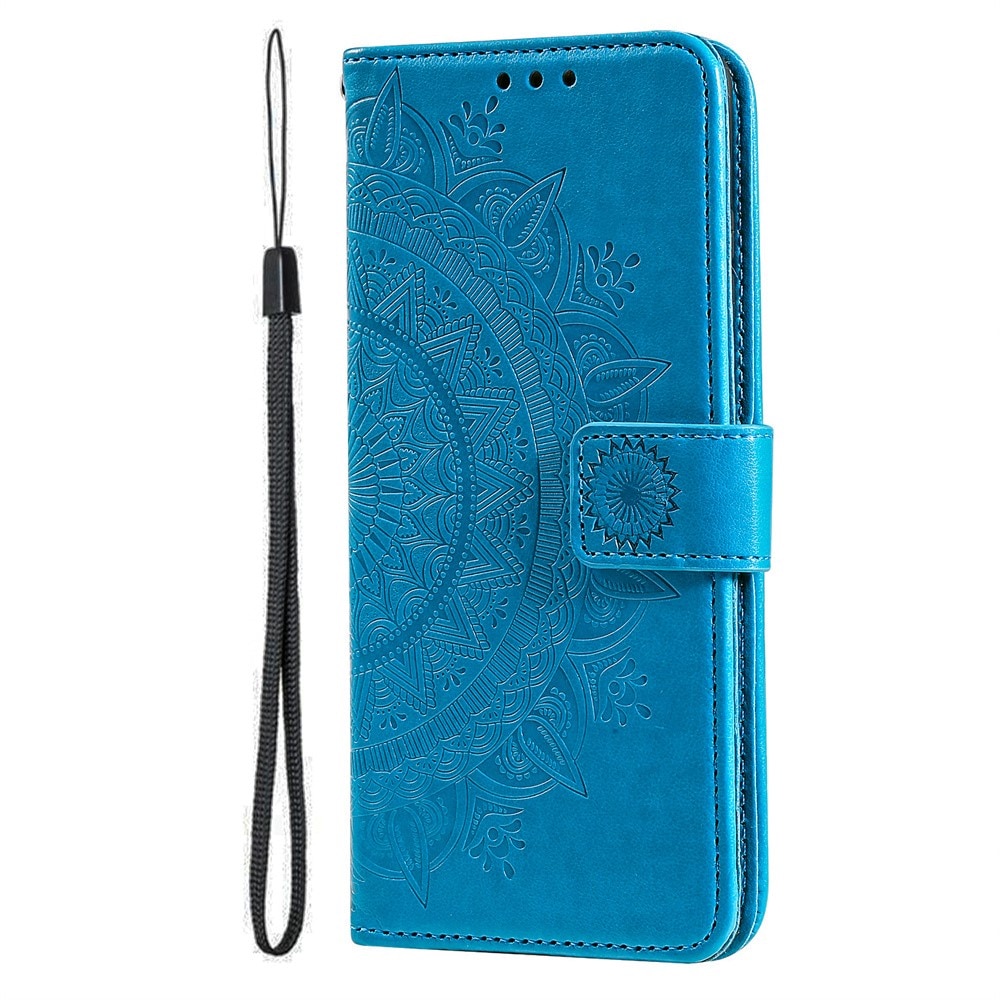 Étui en cuir Mandala Google Pixel 9a, Bleu