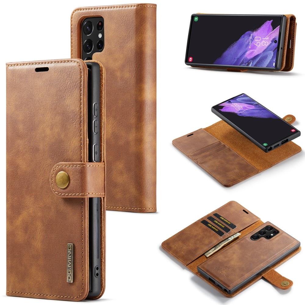 Étui portefeuille Magnet Wallet Samsung Galaxy S25 Ultra, Cognac