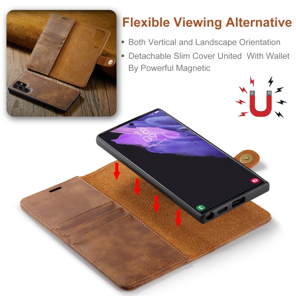 Étui portefeuille Magnet Wallet Samsung Galaxy S25 Ultra, Cognac