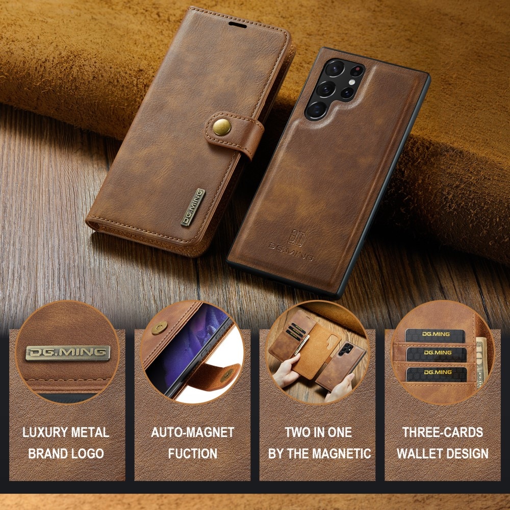 Étui portefeuille Magnet Wallet Samsung Galaxy S25 Ultra, Cognac