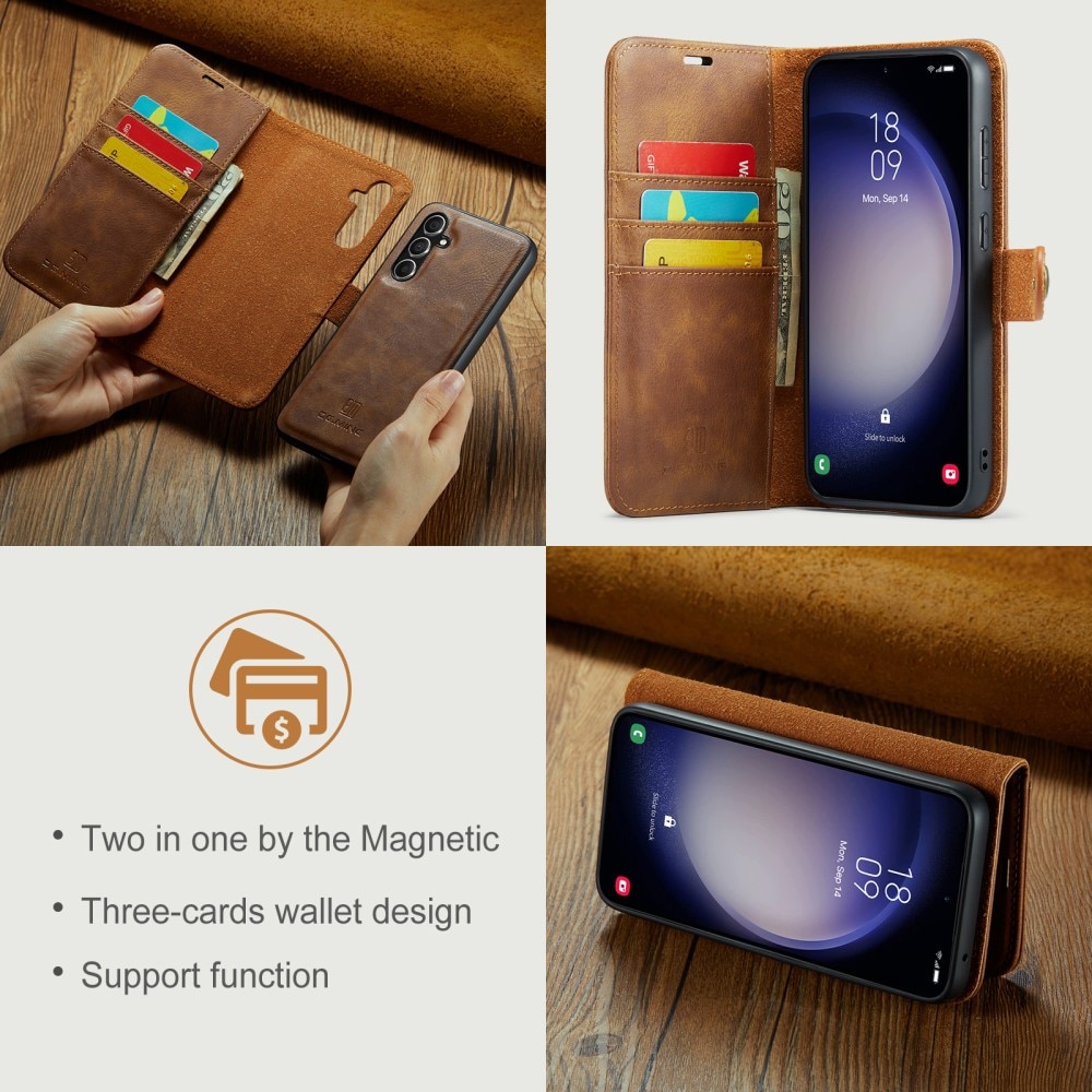 Étui portefeuille Magnet Wallet Samsung Galaxy S25, Cognac