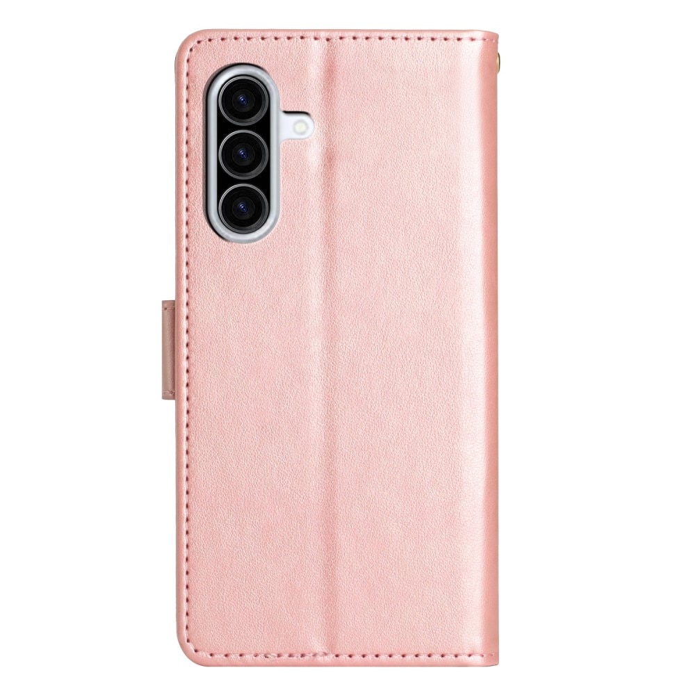 Étui en cuir à papillons pour Samsung Galaxy A36, Or rose