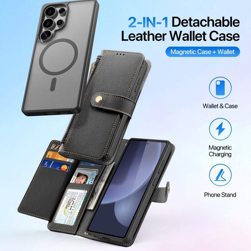 Lawa Series Magnetic Wallet Case Samsung Galaxy S25 Ultra, Black