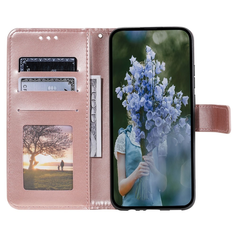 Étui en cuir Mandala Samsung Galaxy A36, or rose