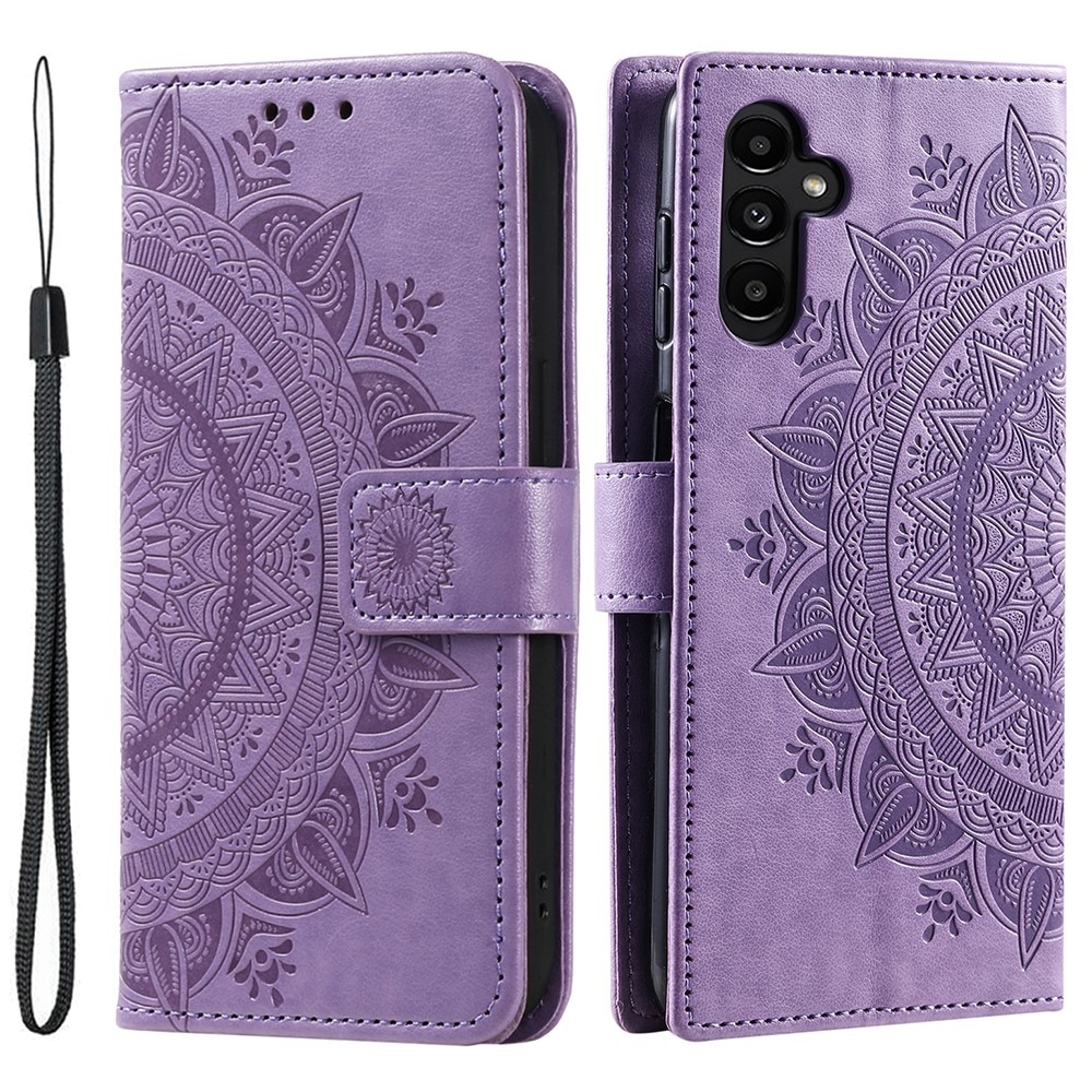 Étui en cuir Mandala Samsung Galaxy A36, violet