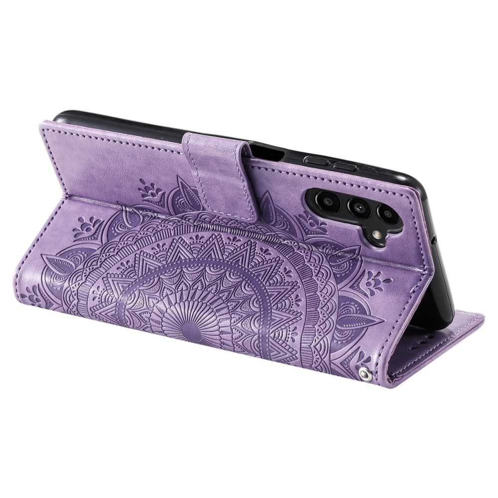 Étui en cuir Mandala Samsung Galaxy A36, violet