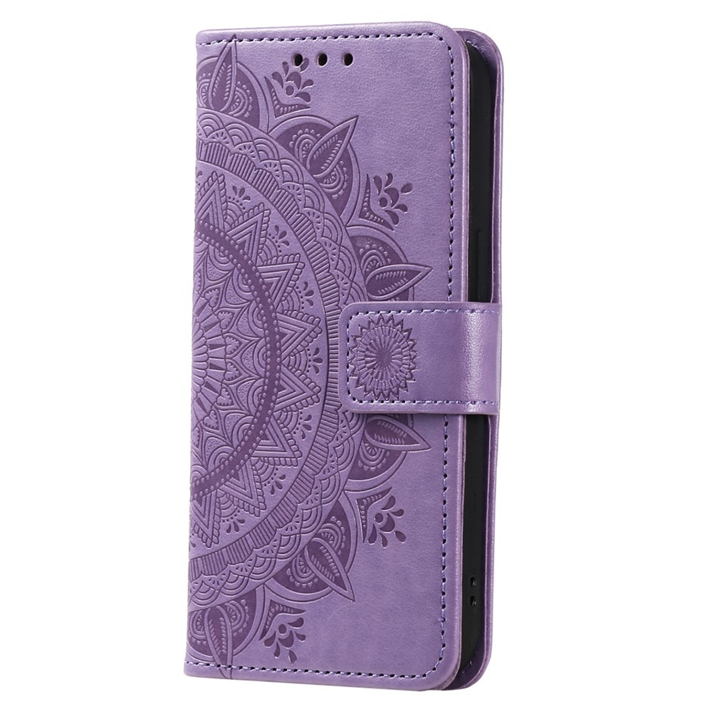 Étui en cuir Mandala Samsung Galaxy A36, violet