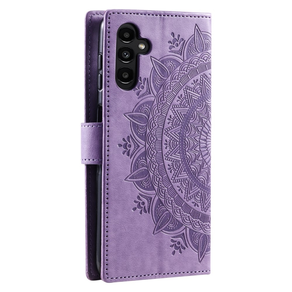 Étui en cuir Mandala Samsung Galaxy A36, violet