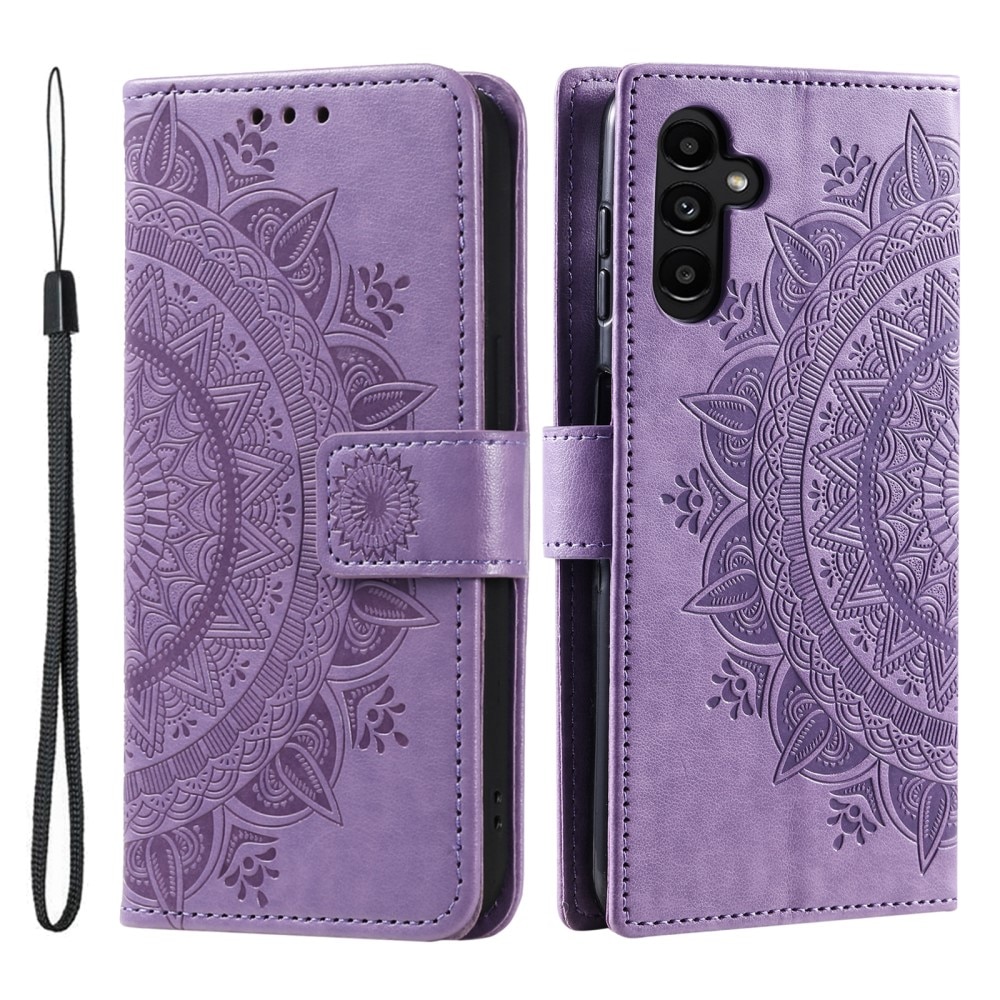 Étui en cuir Mandala Samsung Galaxy A56, violet