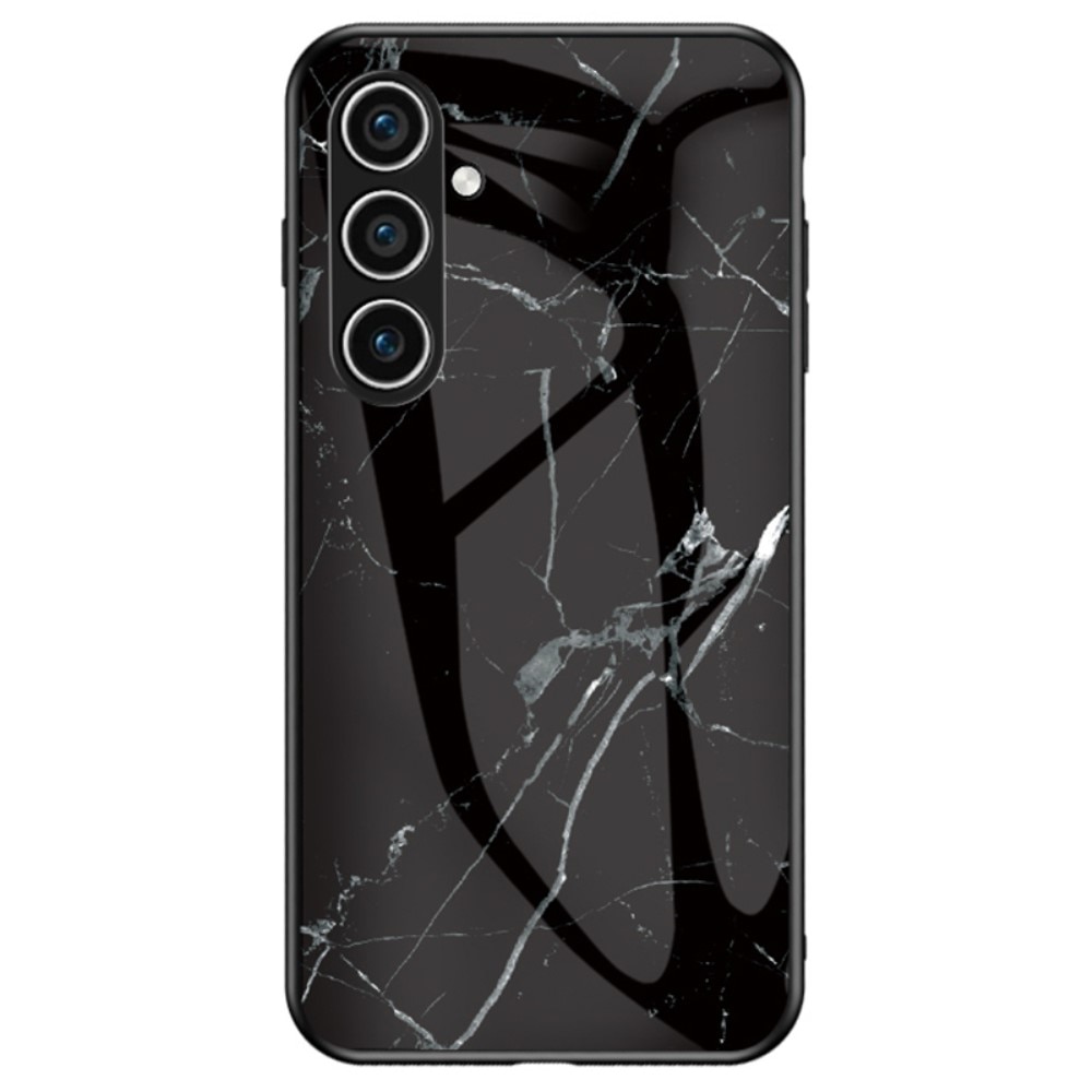 Coque en verre trempé Samsung Galaxy A56, marbre noir