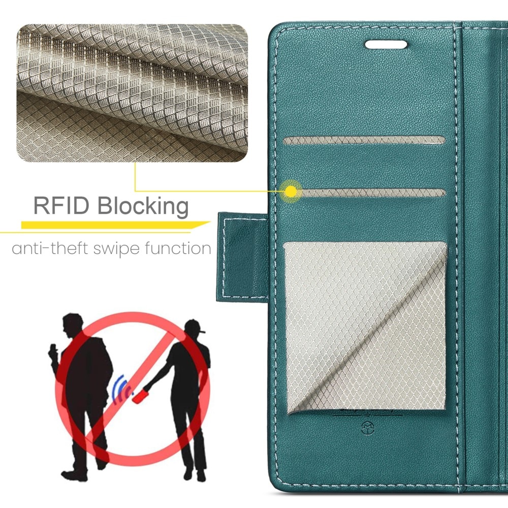 Étui portefeuille mince anti-RFID Samsung Galaxy S25, Vert