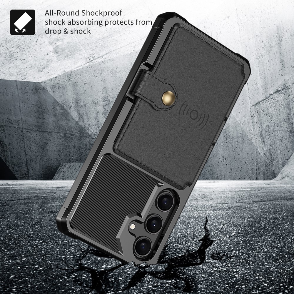 Coque porte-cartes Tough Multi-slot Samsung Galaxy S25, Noir