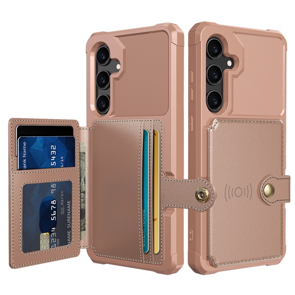 Coque porte-cartes Tough Multi-slot Samsung Galaxy S25, Rose