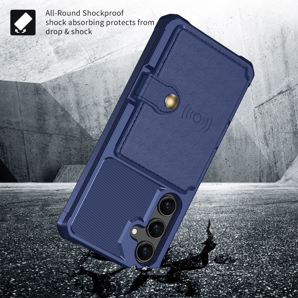 Coque porte-cartes Tough Multi-slot Samsung Galaxy S25, Bleu