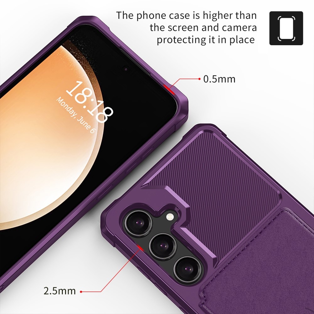 Coque porte-cartes Tough Multi-slot Samsung Galaxy S25, Violet