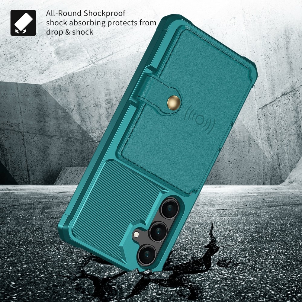 Coque porte-cartes Tough Multi-slot Samsung Galaxy S25 Plus, Vert