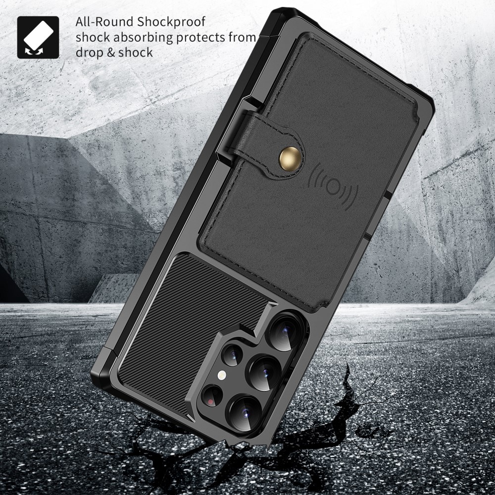 Coque porte-cartes Tough Multi-slot Samsung Galaxy S25 Ultra, Noir