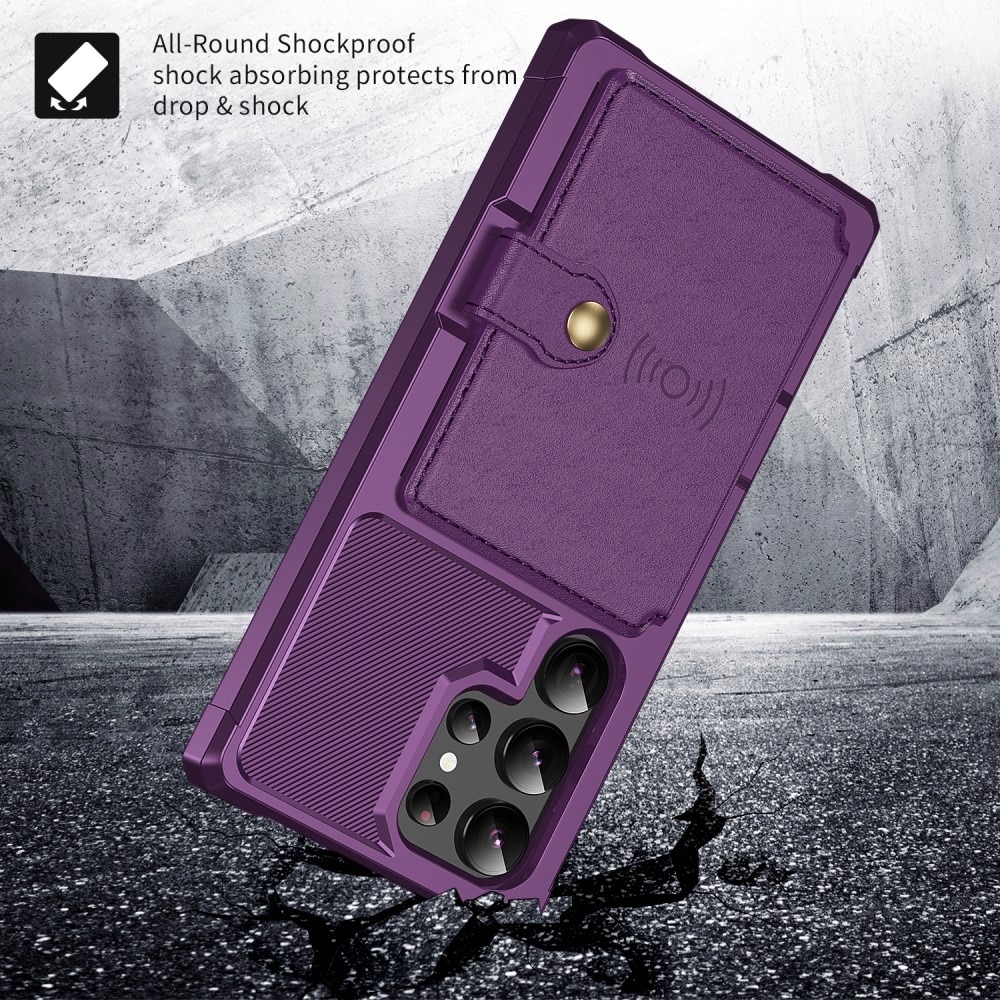 Coque porte-cartes Tough Multi-slot Samsung Galaxy S25 Ultra, Violet