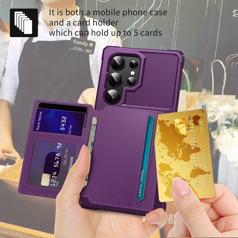 Coque porte-cartes Tough Multi-slot Samsung Galaxy S25 Ultra, Violet