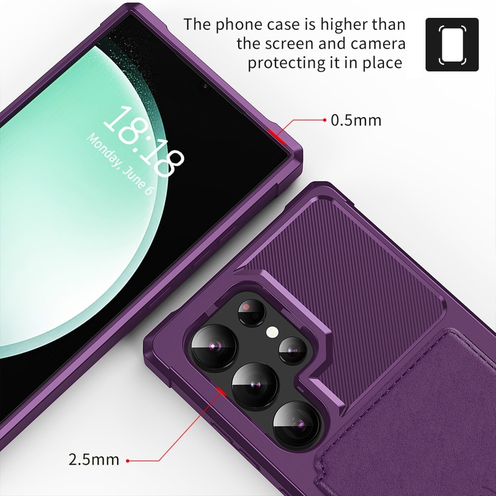 Coque porte-cartes Tough Multi-slot Samsung Galaxy S25 Ultra, Violet