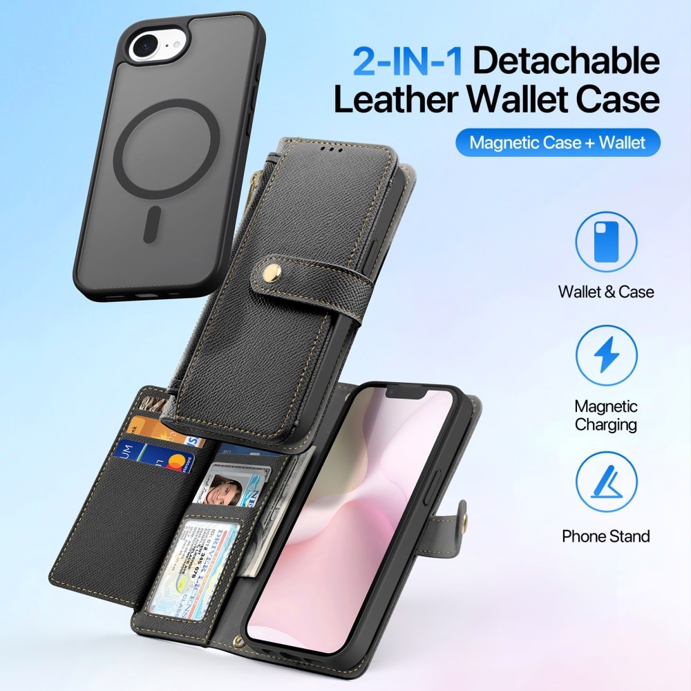 Lawa Series Magnetic Wallet Case iPhone SE 4, Black