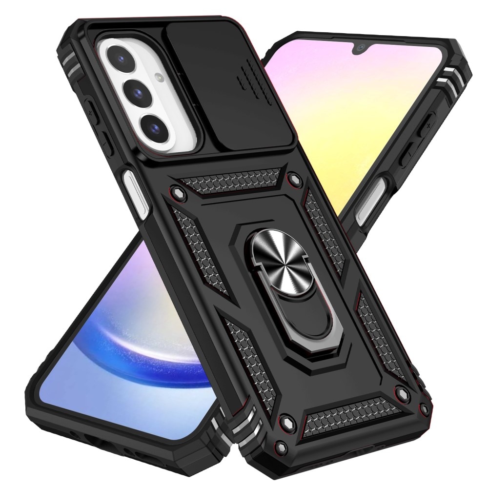 Coque Hybride Ring avec Protège Caméra Samsung Galaxy A26, Noir