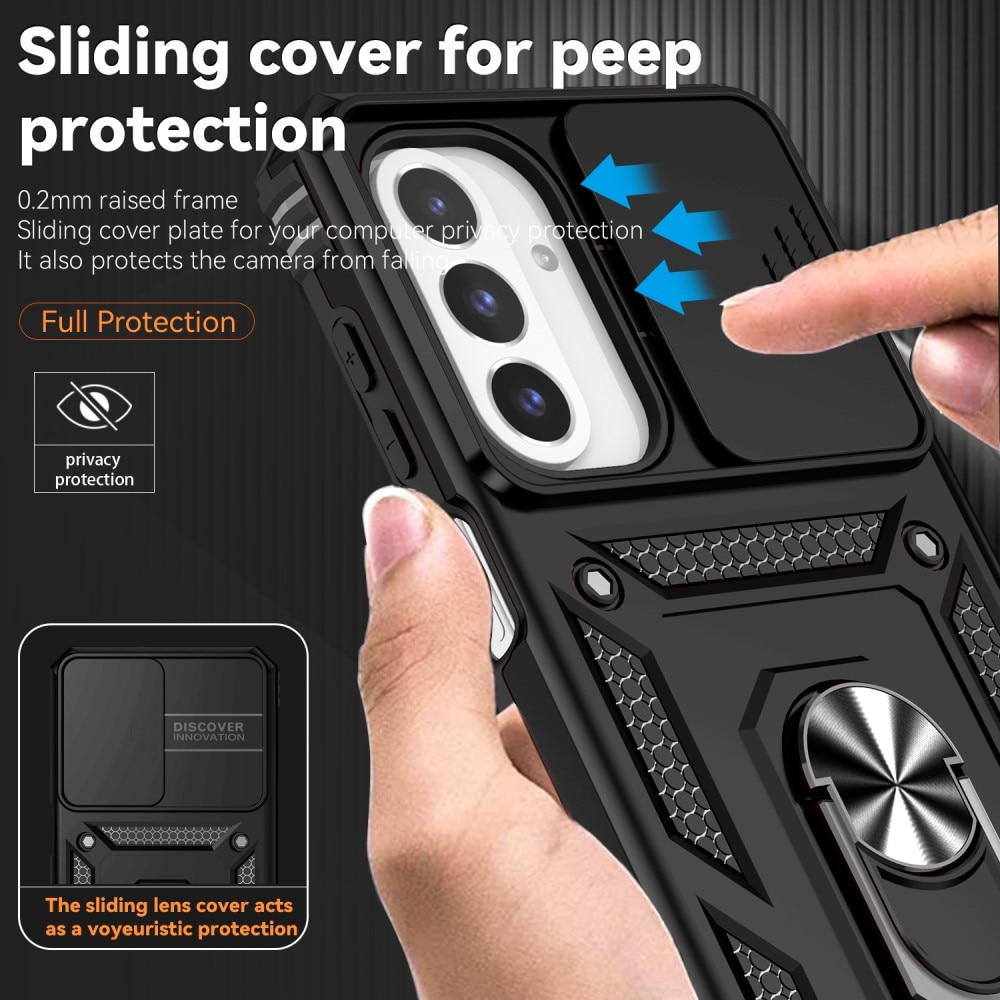 Coque Hybride Ring avec Protège Caméra Samsung Galaxy A26, Noir