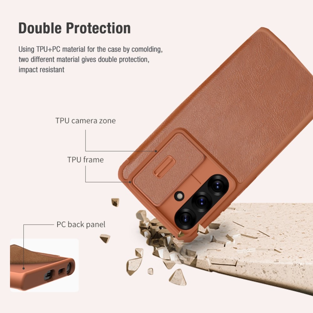 Etui Qin Pro CamShield Samsung Galaxy S25 Brown