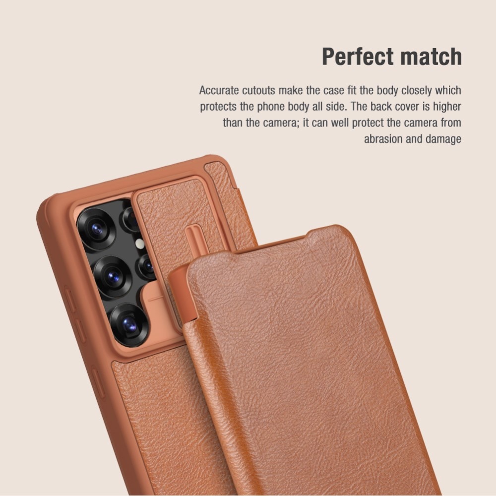 Etui Qin Pro CamShield Samsung Galaxy S25 Ultra Brown