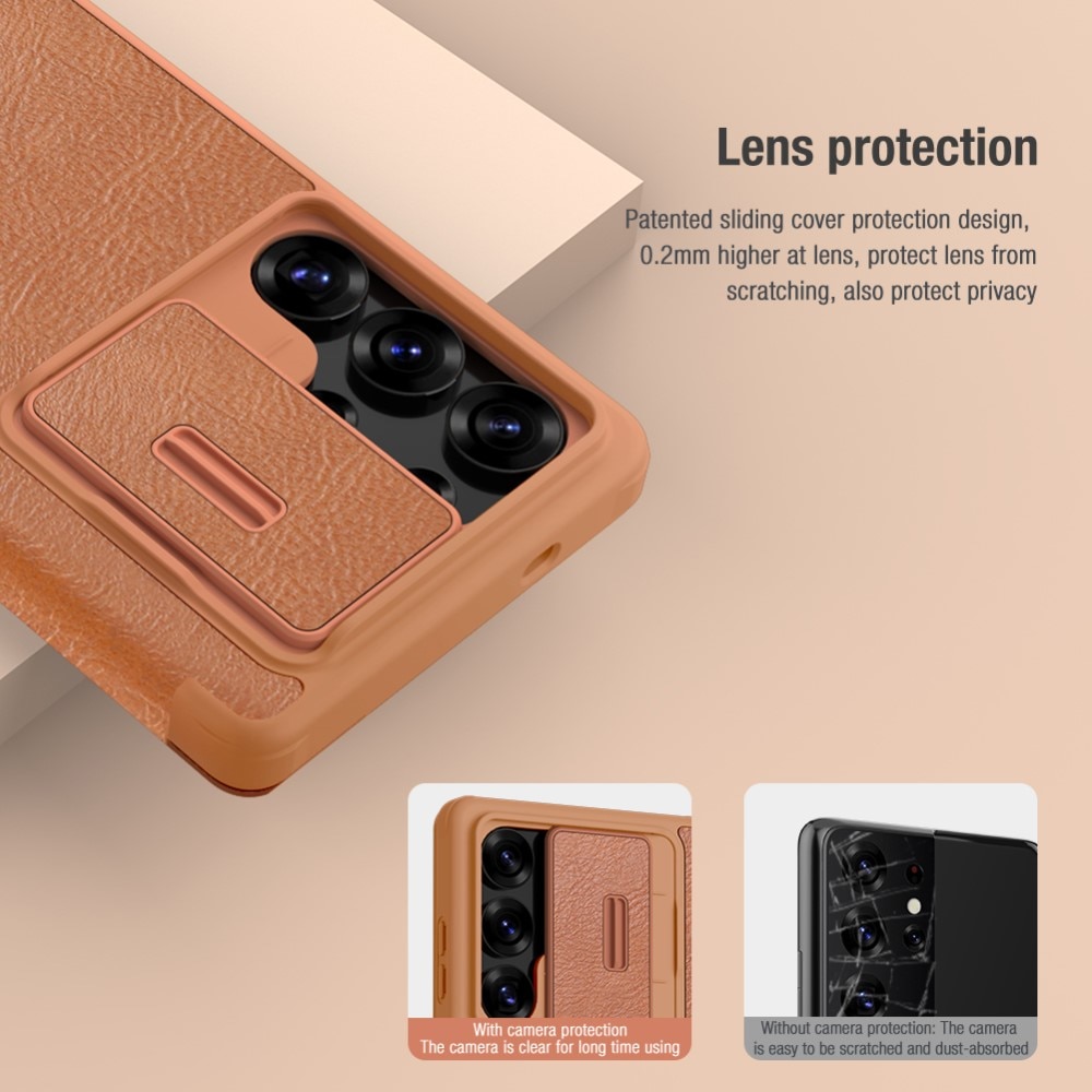 Etui Qin Pro CamShield Samsung Galaxy S25 Ultra Brown