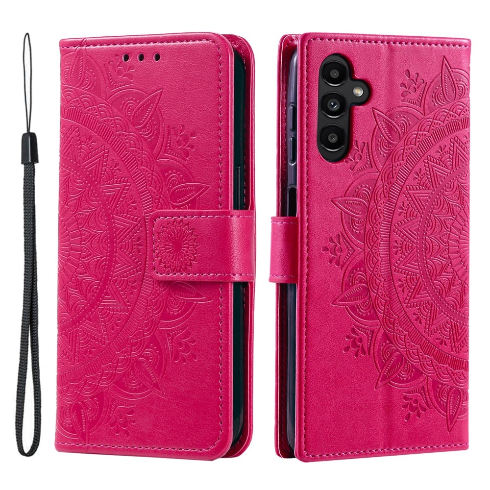 Étui en cuir Mandala Samsung Galaxy A26, Cerise